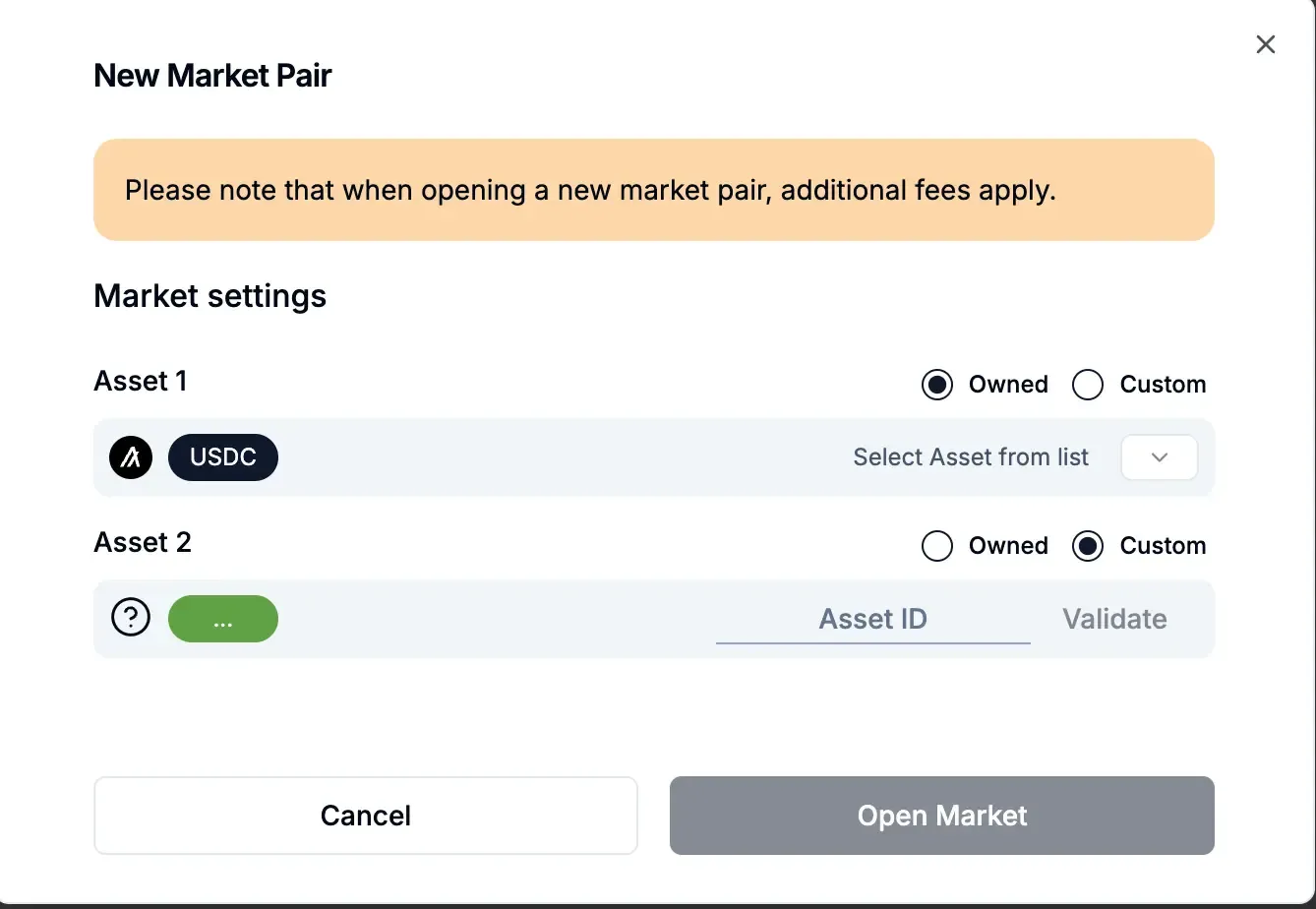 Open Market Pair Screenshot